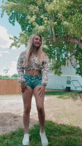 blonde booty shorts gif