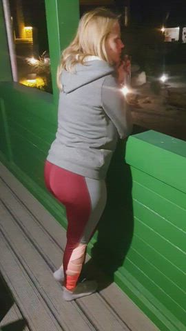 I was in the mountains. Here I am tired after hiking, but my boobs seem to be getting