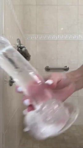 Dildo MILF Shower gif