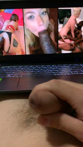 Limp whiteboi squirting to BBC splitscreen