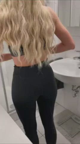Ass Asshole Blonde Cowgirl Panties Teen Underwear gif