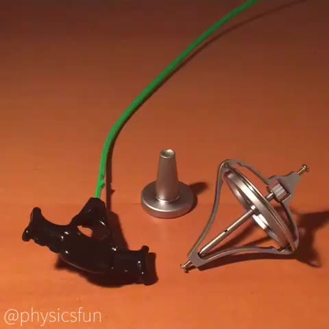 Precession of a Gyroscope: in defiance of gravity this gyroscope is supported only