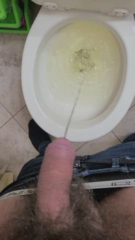 big dick cock pee peeing toilet gif