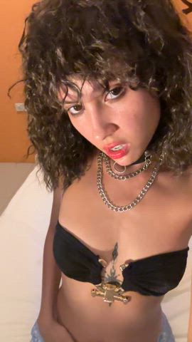 Be real with me sissy, would you let a curly goddess rail your ass?