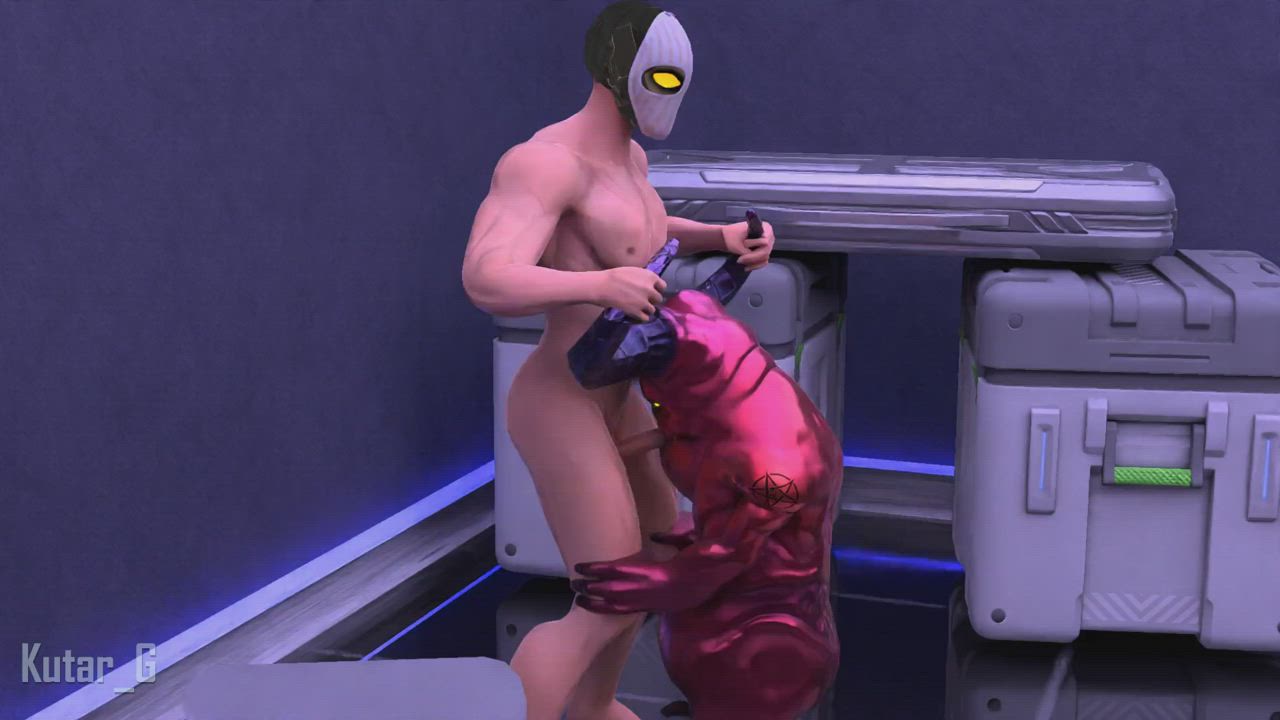 3D Alien Animation Blowjob Gay Oral gif