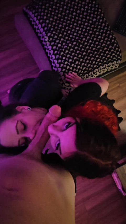 My girls are deadly when they suck cock together 