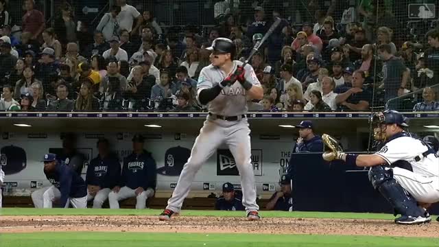 Marlins Derek Dietrich home run bat drop