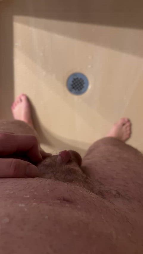 Trans boy peeing in the shower