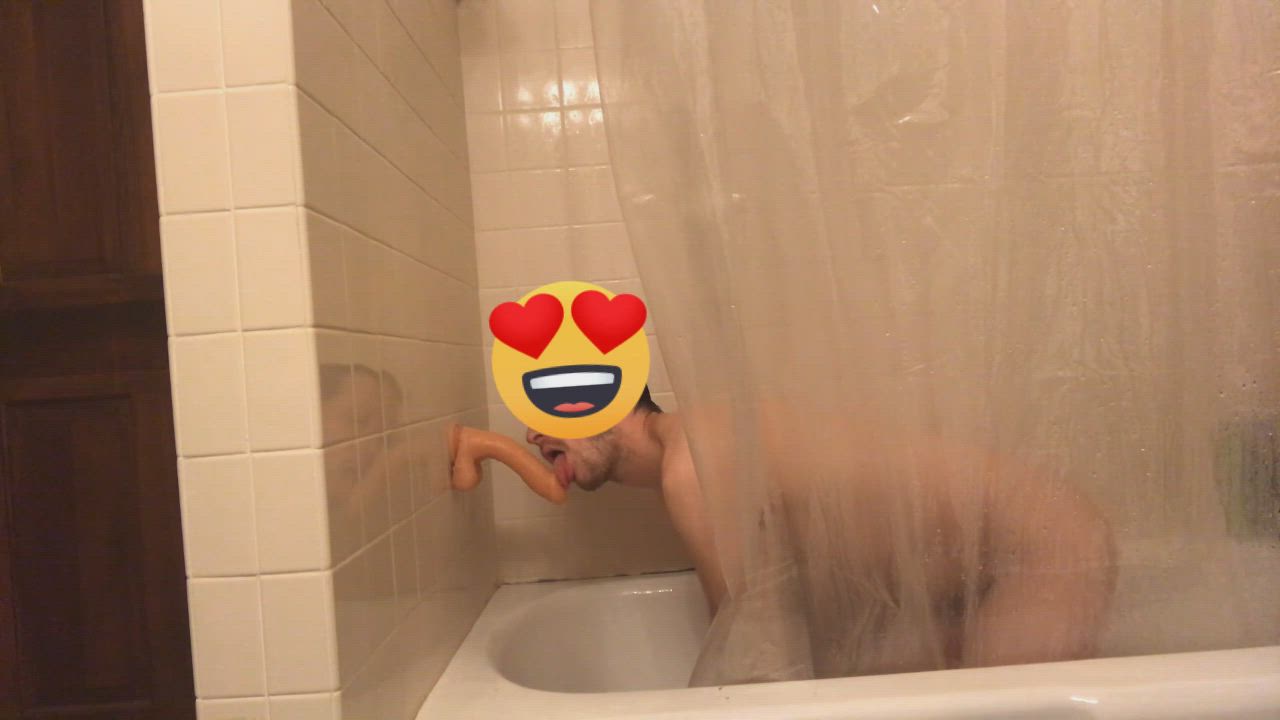 Blowjob Dildo Gay Huge Dildo Role Play Shower Twink gif