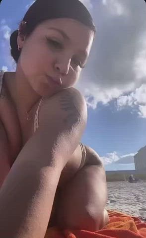 18 Years Old Beach Bikini Latina Puerto Rican Tattoo Teen Thick gif
