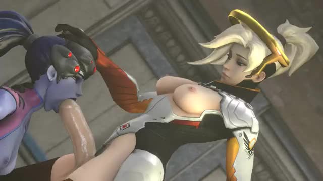 3D, Animated, Mercy, Overwatch, Sound, Stalkek, Widowmaker