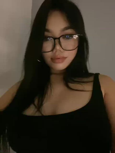 asian boobs cute nerd teen gif