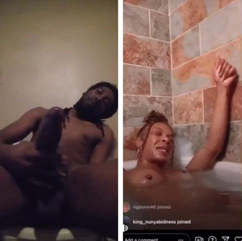He caught an IG model on Live late night and was horny after seeing her in the shower.