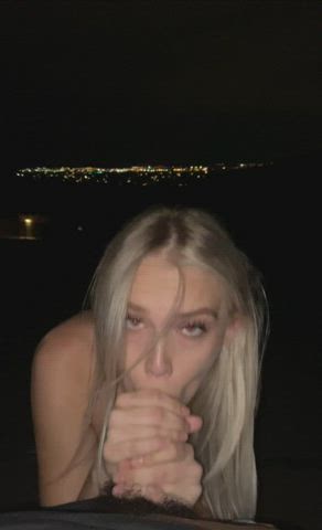 amateur bbc blonde blowjob deepthroat interracial pov public teen voyeur gif