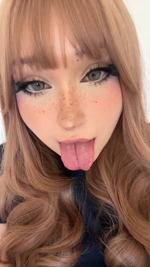 ahegao alternative amateur cute egirl solo tongue fetish gif