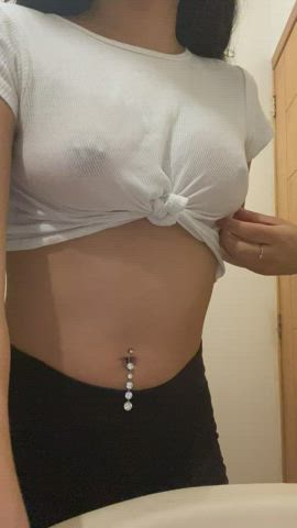 boobs cute funny porn latina mexican nipple piercing see through clothing t-shirt
