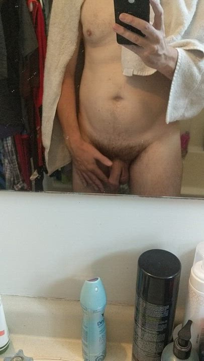 Goofing around after a shower