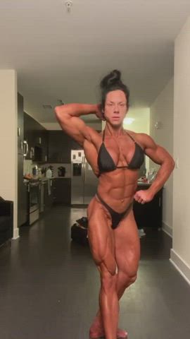 Bodybuilder Fake Boobs Fake Tits Muscular Girl Muscular Milf gif