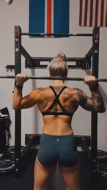 Fitness Gym Muscular Girl Workout gif