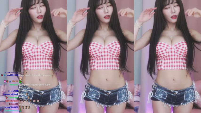 asian cute dancing korean model gif