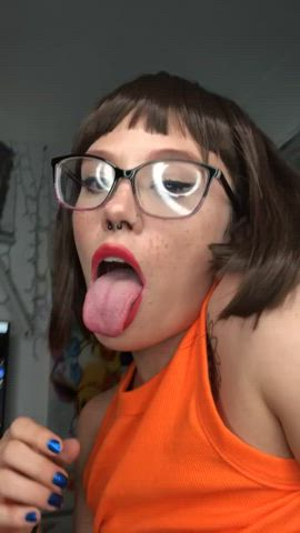 cosplay cute glasses nerd onlyfans petite gif