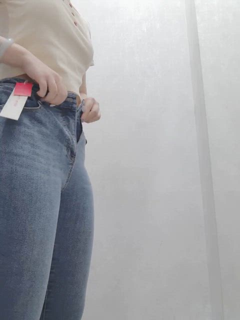 amateur asian ass babe cute fitting room jeans teen gif