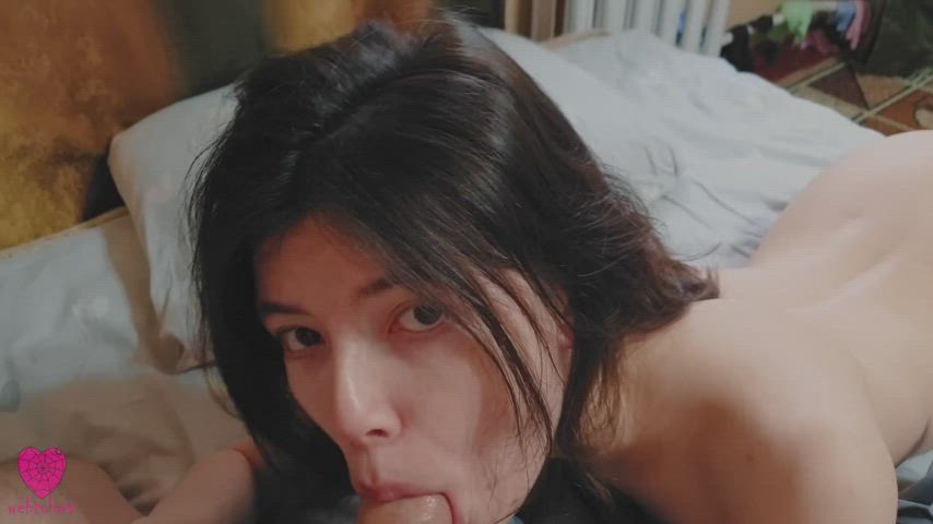 Blowjob Booty Brunette Bubble Butt Oral POV Sloppy Sucking Tight Ass gif