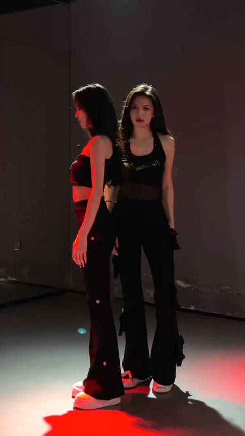 brunette dancing hips tease kpop gif