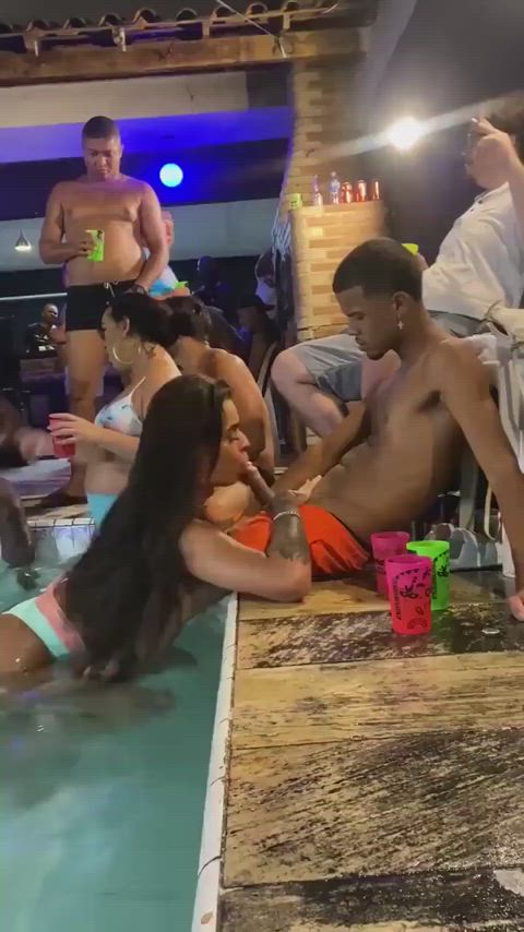 bbc blowjob latina public swimming pool gif