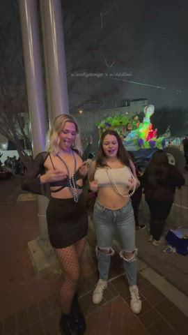 big tits bouncing tits exhibitionist girlfriends huge tits mardi gras teens gif