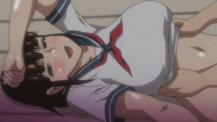 anime big tits creampie hentai nipple play orgasm schoolgirl gif