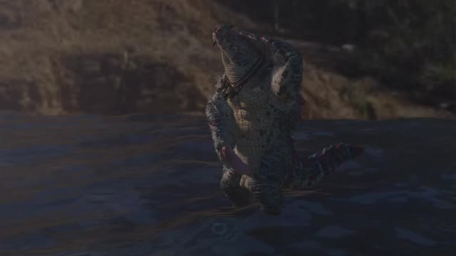 Crocodile in lakeside