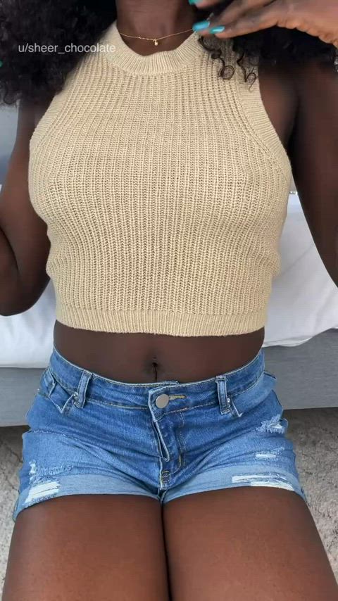 big tits braless ebony gif