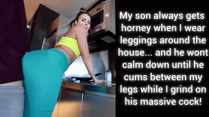 Grinding Leggings Mom Son Taboo Thighs Yoga Pants gif