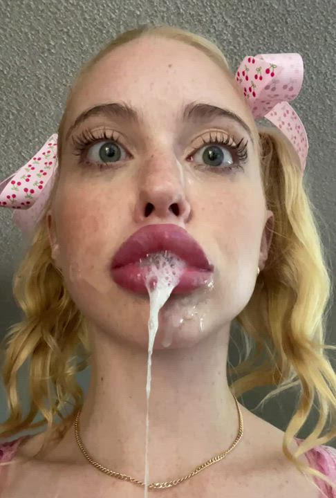 Ahegao Chloe Cherry Cum Pornstar Spit gif