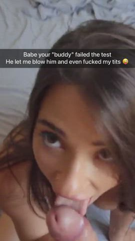 Slut GF does a "loyalty test" on your friend