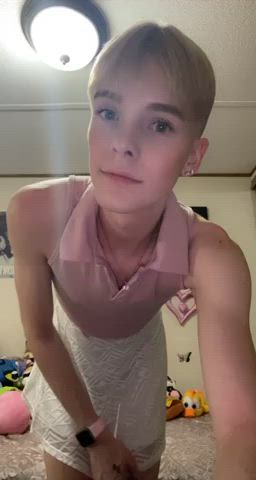 femboy skirt solo gif