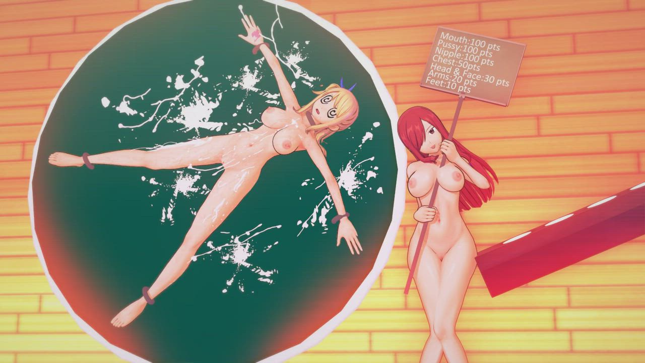 3D Anime BDSM Blonde Female Redhead gif