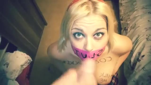 Tape gagged amateur girl blasted with cum (x-post r/gaggedcumshots)