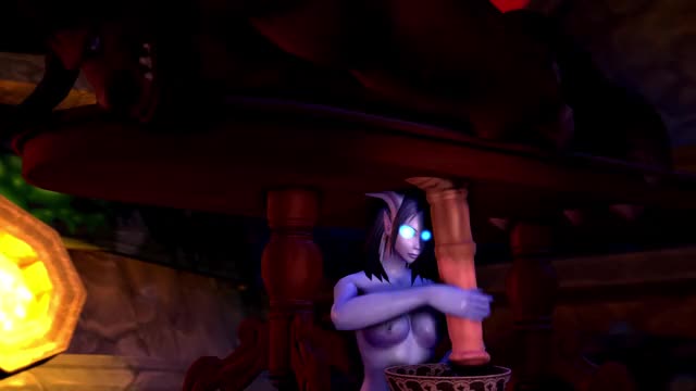 Tauren milking at the Draenei bathhouse [WOW] (Xiopath)