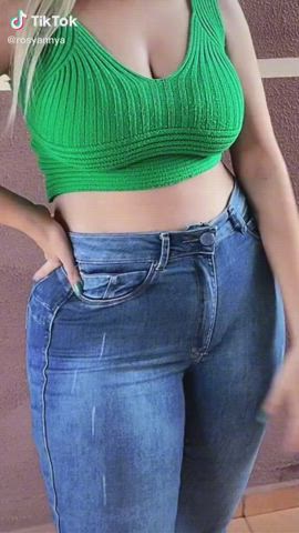 18 Years Old Boobs Jeans gif