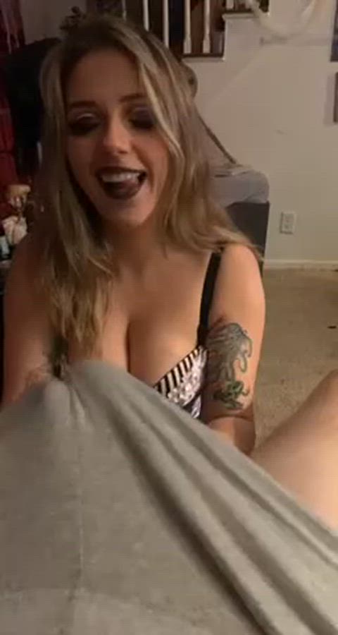 amateur babe big dick blowjob goth homemade pov pawg teen gif