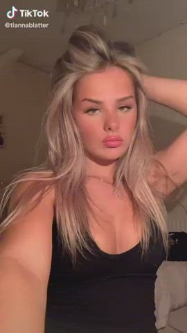 blonde british tiktok tits gif