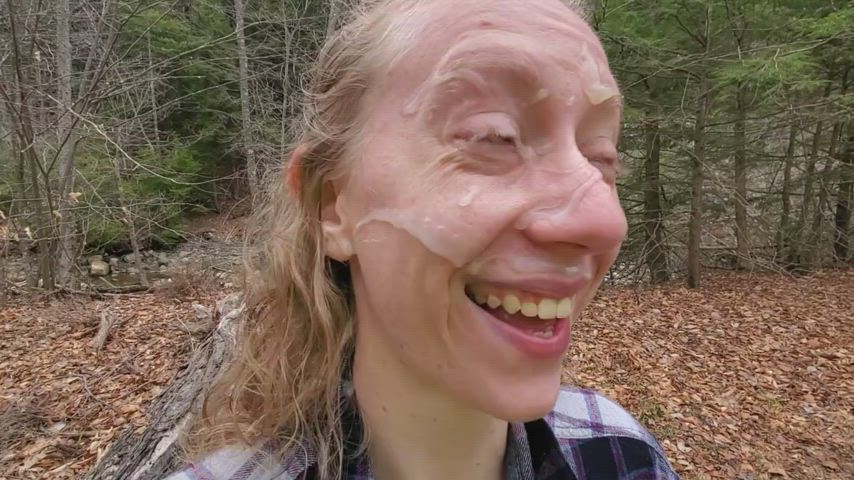 Cum Cumshot Facial Outdoor gif