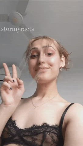 cute masturbating pretty small tits t-girl gif