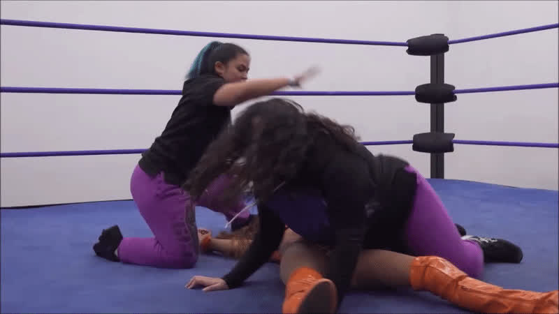 brunette white girl wrestling gif