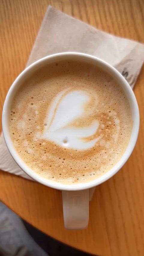 The barista gave me a heart on my coffee ☕️🤍 Enjoying the cafe vibes.