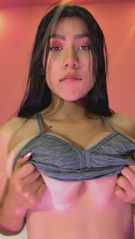 big tits latina model nipples saliva seduction teen teens gif