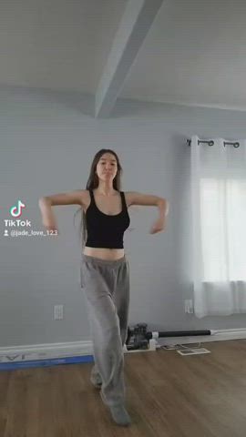 busty dancing girlfriend teen tiktok tits gif