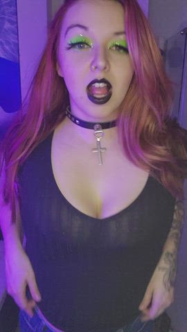 bbw babe big tits boobs huge tits nsfw natural tits redhead thick tits goth-girls